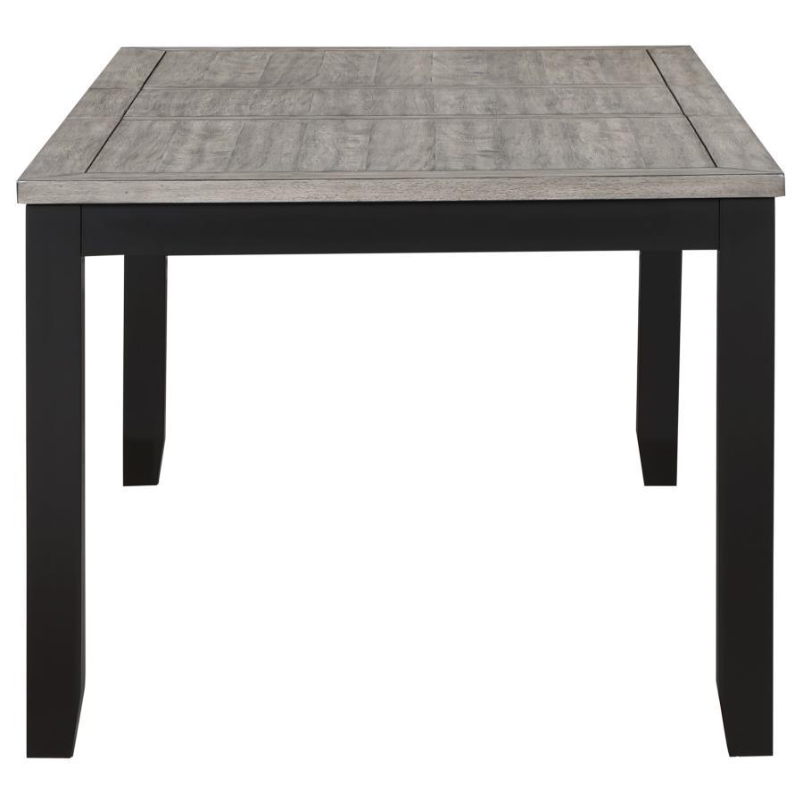 Elodie - Rectangular Dining Table With Extension Leaf - Gray And Black