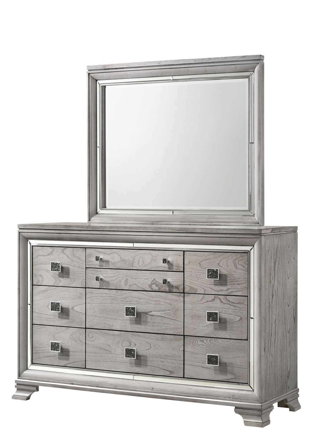 Vail - Dresser, Mirror Dark Gray by Crown Mark | Bel Furniture