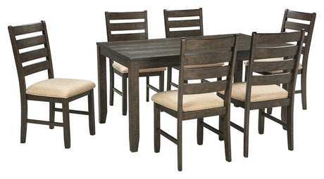 Rokane - Brown - Dining Room Table Set (Set of 7) by Signature Design by Ashley® | Bel Furniture