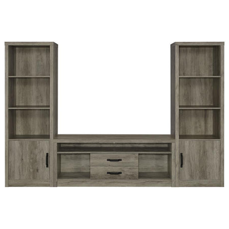 Burke - 3 Piece TV Entertainment Center - Gray Driftwood by Coaster Fine Furniture | Bel Furniture
