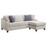 Mcloughlin - Upholstered Sloped Arm Sectional Sofa - Platinum by CoasterEssence | Bel Furniture