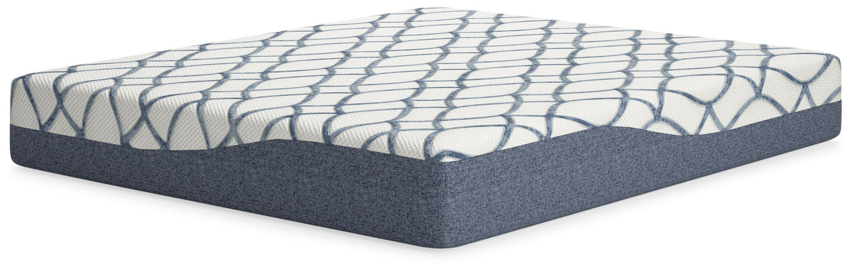 12 Inch Chime Elite 2.0 - White / Blue - California King Mattress by Sierra Sleep® by Ashley | Bel Furniture