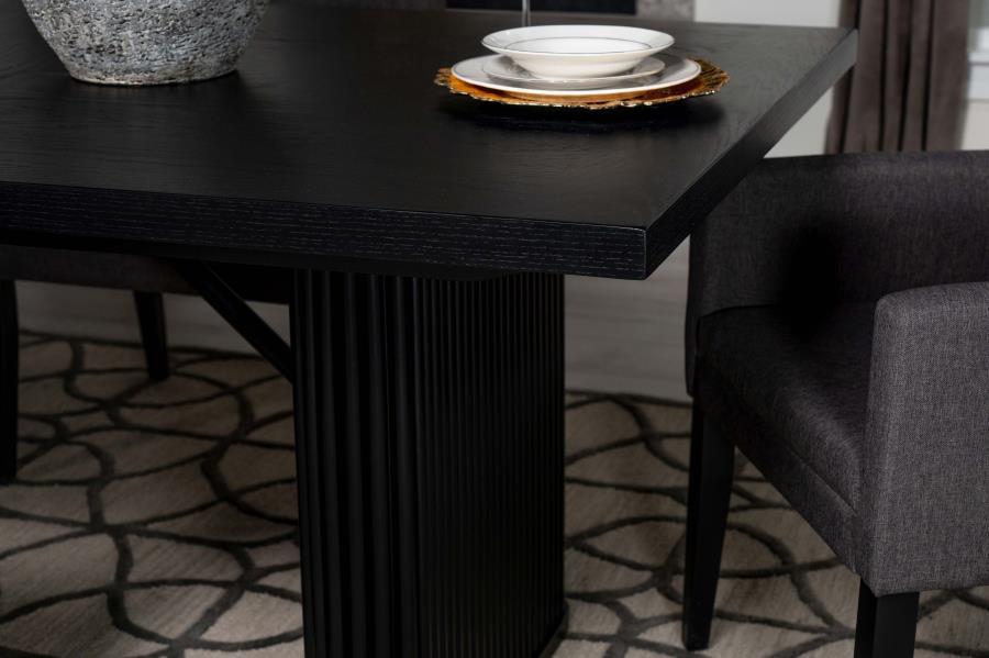 Catherine - Rectangular Wood Dining Table - Black