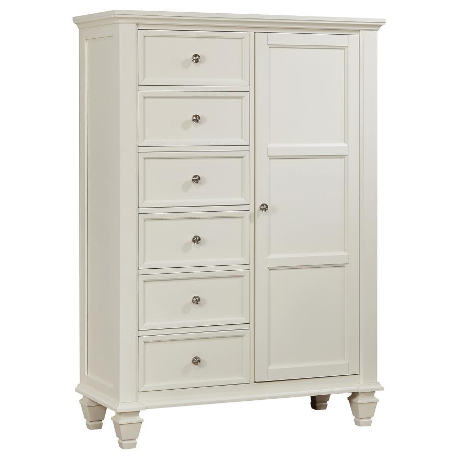Sandy Beach - Man's Chest with Concealed Storage White by CoasterEssence | Bel Furniture