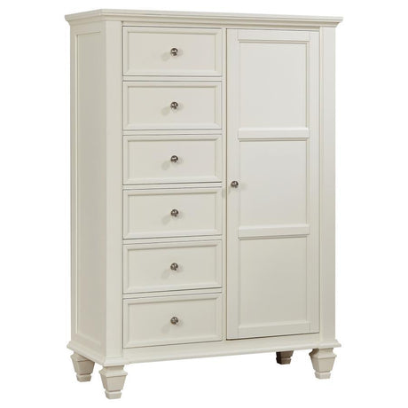 Sandy Beach - Man's Chest with Concealed Storage White by CoasterEssence | Bel Furniture