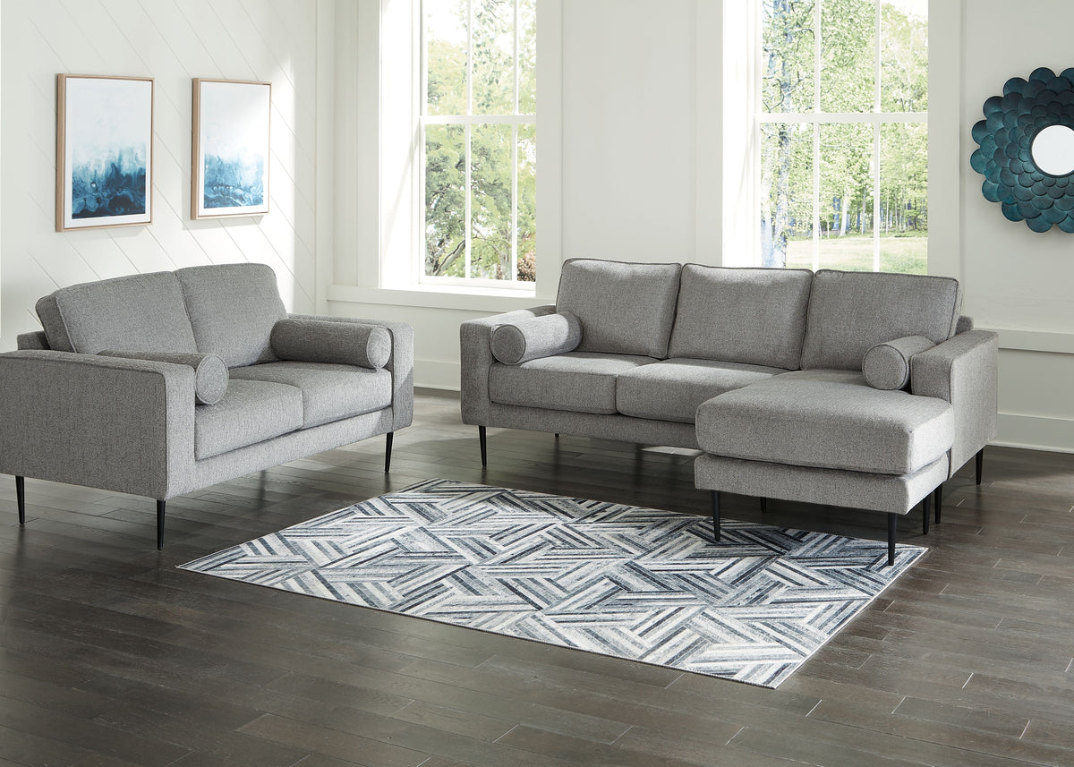 Hazela - Living Room Set Dark Gray 2 Pc. - Sofa Chaise, Loveseat by Signature Design by Ashley® | Bel Furniture
