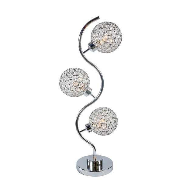 Crystal Globe - Table Lamp - Chrome by Crown Mark | Bel Furniture