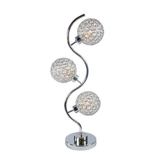 Crystal Globe - Table Lamp - Chrome by Crown Mark | Bel Furniture