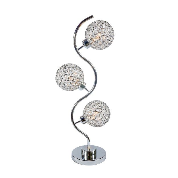 Crystal Globe - Table Lamp - Pearl Silver