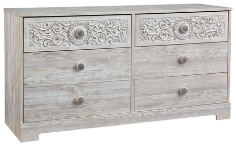 Paxberry - Whitewash - Six Drawer Dresser - Weatherworn by Signature Design by Ashley® | Bel Furniture