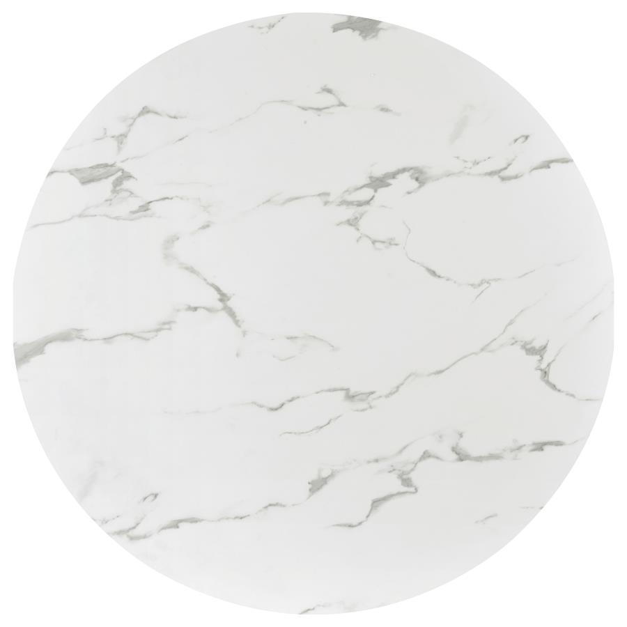 Alcott - Round Dining Table Faux Marble - Carrara