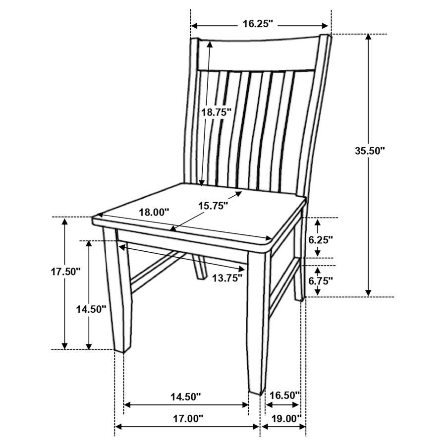 Kirby - Slat Back Side Chair (Set of 2) - Natural And Rustic Off White