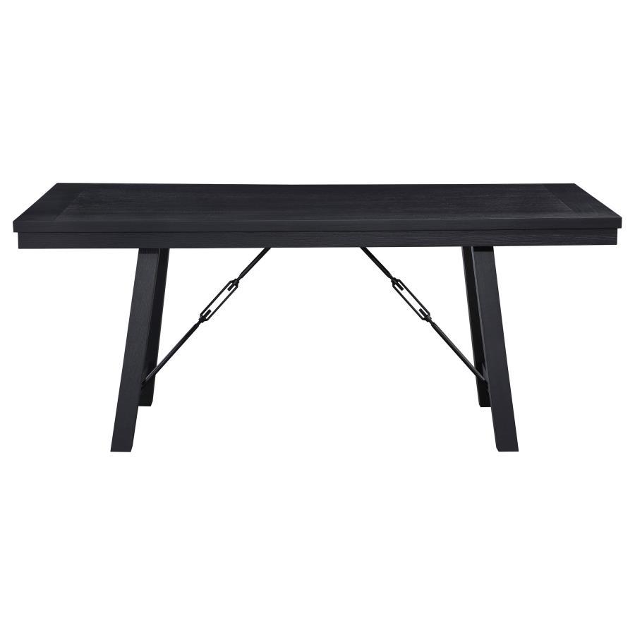 Newport - Rectangular Wood Trestle Dining Table - Black