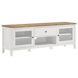 Hollis - 2 Door Wood TV Stand With Drawer - Brown And White by Coaster Fine Furniture | Bel Furniture