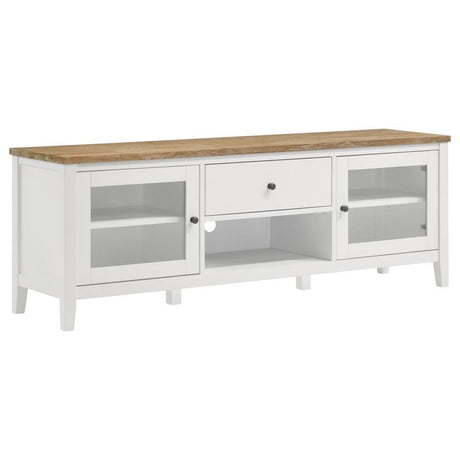 Hollis - 2 Door Wood TV Stand With Drawer - Brown And White by Coaster Fine Furniture | Bel Furniture