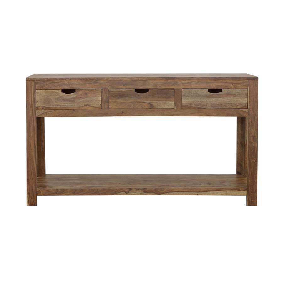 Esther - 3-Drawer Wood Console Table - Natural Sheesham by CoasterElevations | Bel Furniture