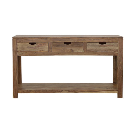 Esther - 3-Drawer Wood Console Table - Natural Sheesham by CoasterElevations | Bel Furniture