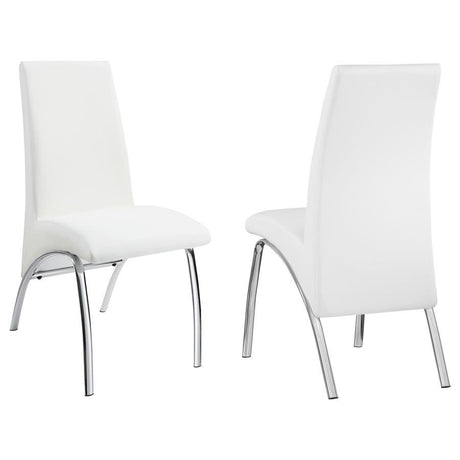 Bishop - Upholstered Dining Side Chair (Set of 2) - White by CoasterEssence | Bel Furniture
