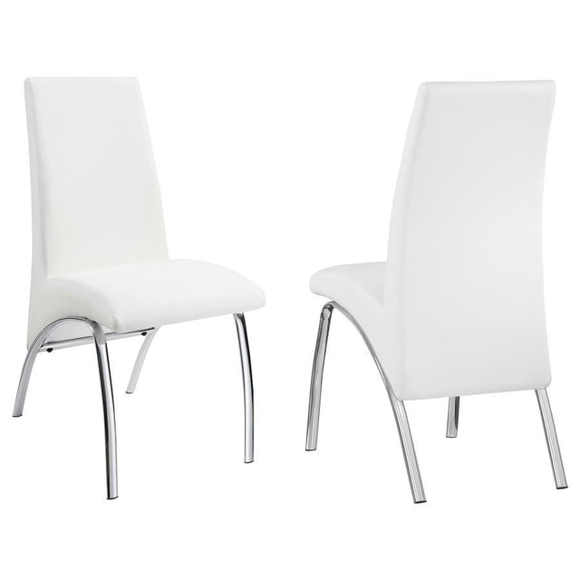 Bishop - Upholstered Dining Side Chair (Set of 2) - White by CoasterEssence | Bel Furniture