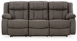 First Base - Gunmetal - Reclining Sofa by Signature Design by Ashley® | Bel Furniture