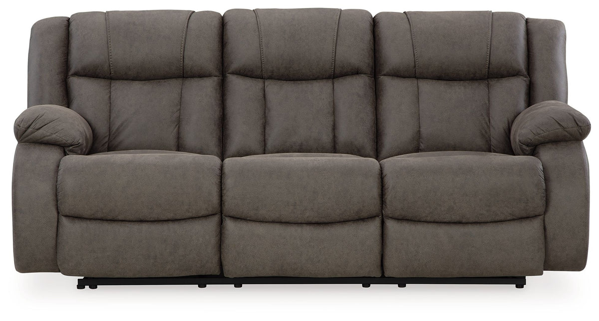 First Base - Gunmetal - Reclining Sofa by Signature Design by Ashley® | Bel Furniture