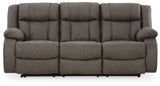 First Base - Gunmetal - Reclining Sofa by Signature Design by Ashley® | Bel Furniture