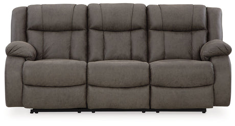 First Base - Gunmetal - Reclining Sofa by Signature Design by Ashley® | Bel Furniture