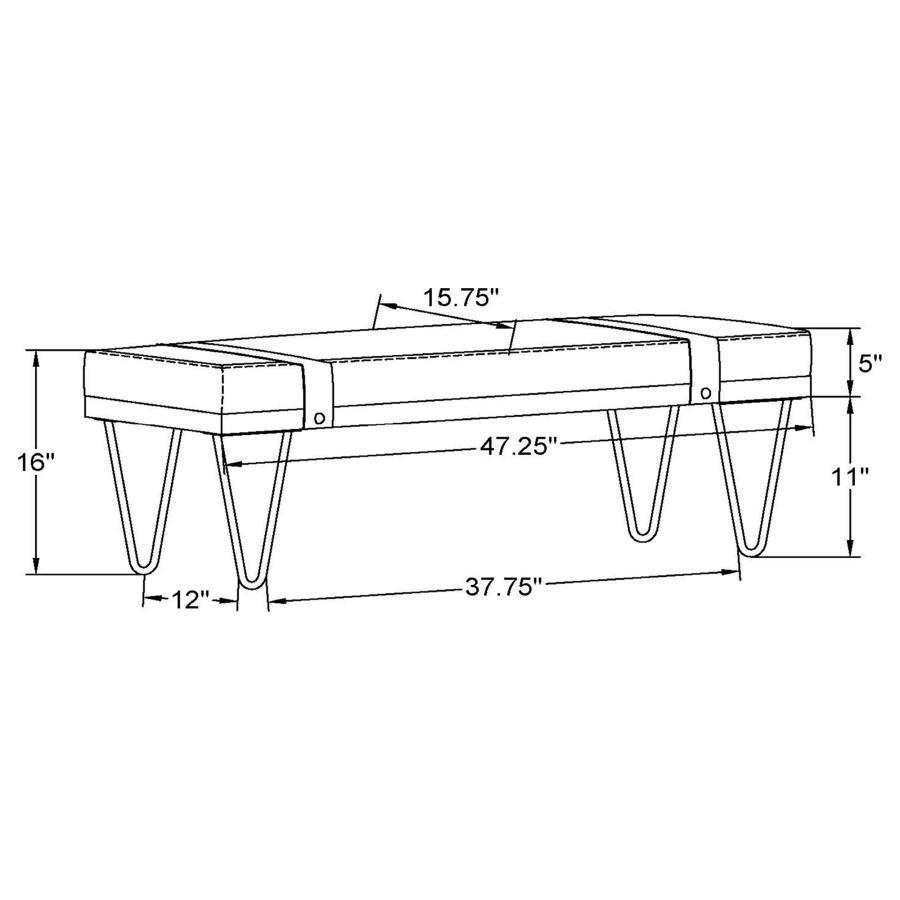 Austin - Fabric Upholstered Accent Bench - Beige