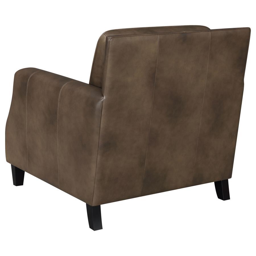 Leaton - Upholstered Recessed Arm Accent Chair - Brown Sugar