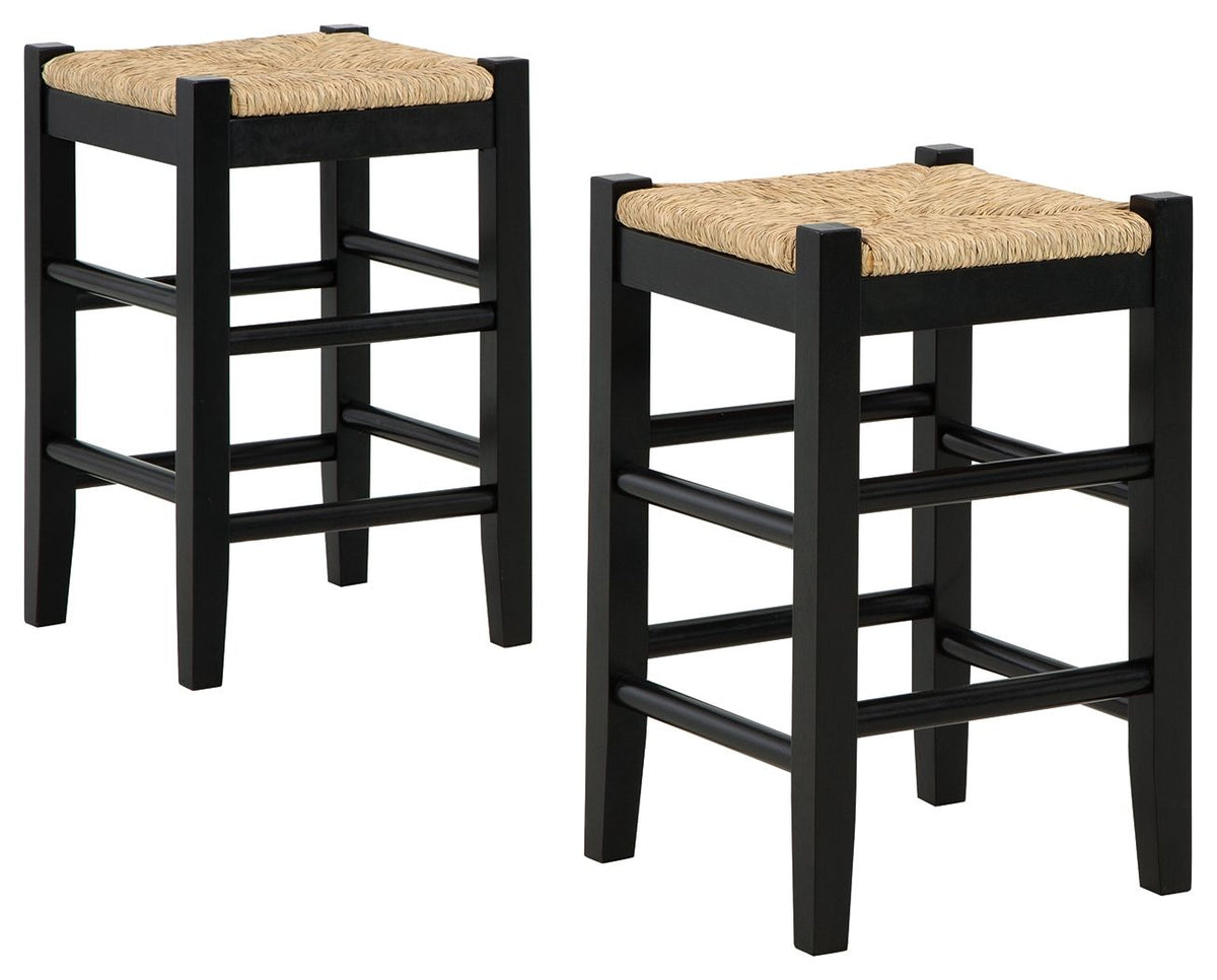 Mirimyn - Bar Stool (Set of 2) Black by Signature Design by Ashley® | Bel Furniture