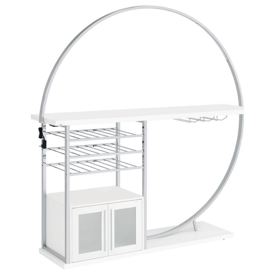 Risley - 2-Door Circular LED Home Bar With Wine Storage