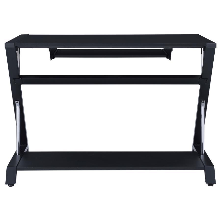 Mallet - Computer Desk With Bottom Shelf - Black