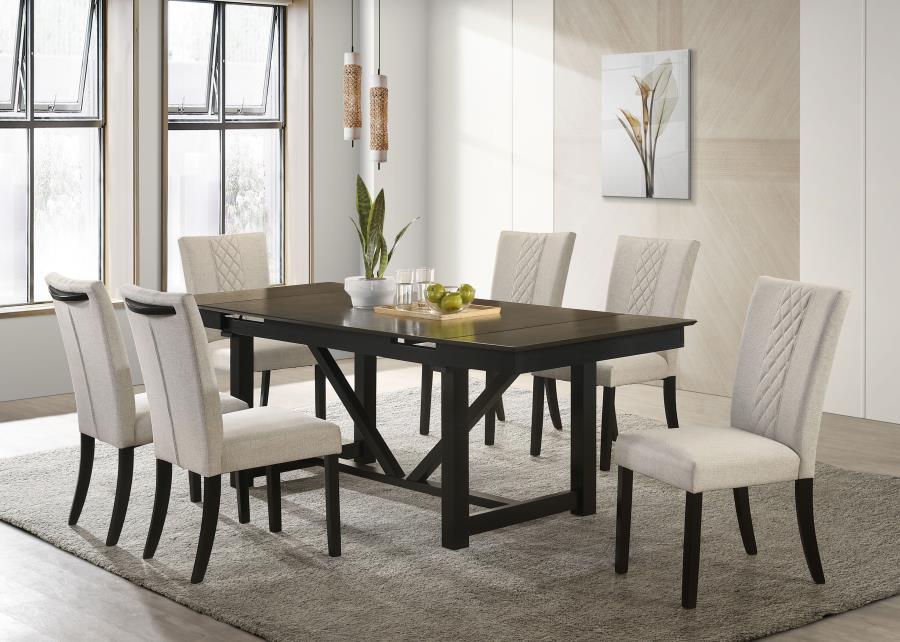 Malia - Rectangular Dining Table Set With Refractory Extension Leaf