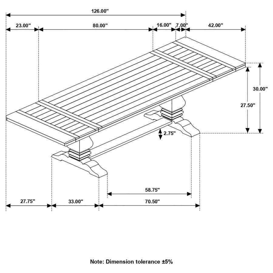 Florence - Extension Dining Table - Rustic Honey