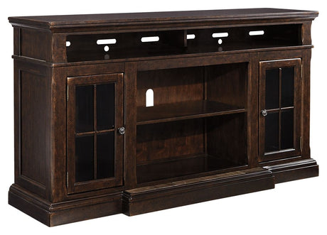 Roddinton - Dark Brown - XL TV Stand w/Fireplace Option by Signature Design by Ashley® | Bel Furniture