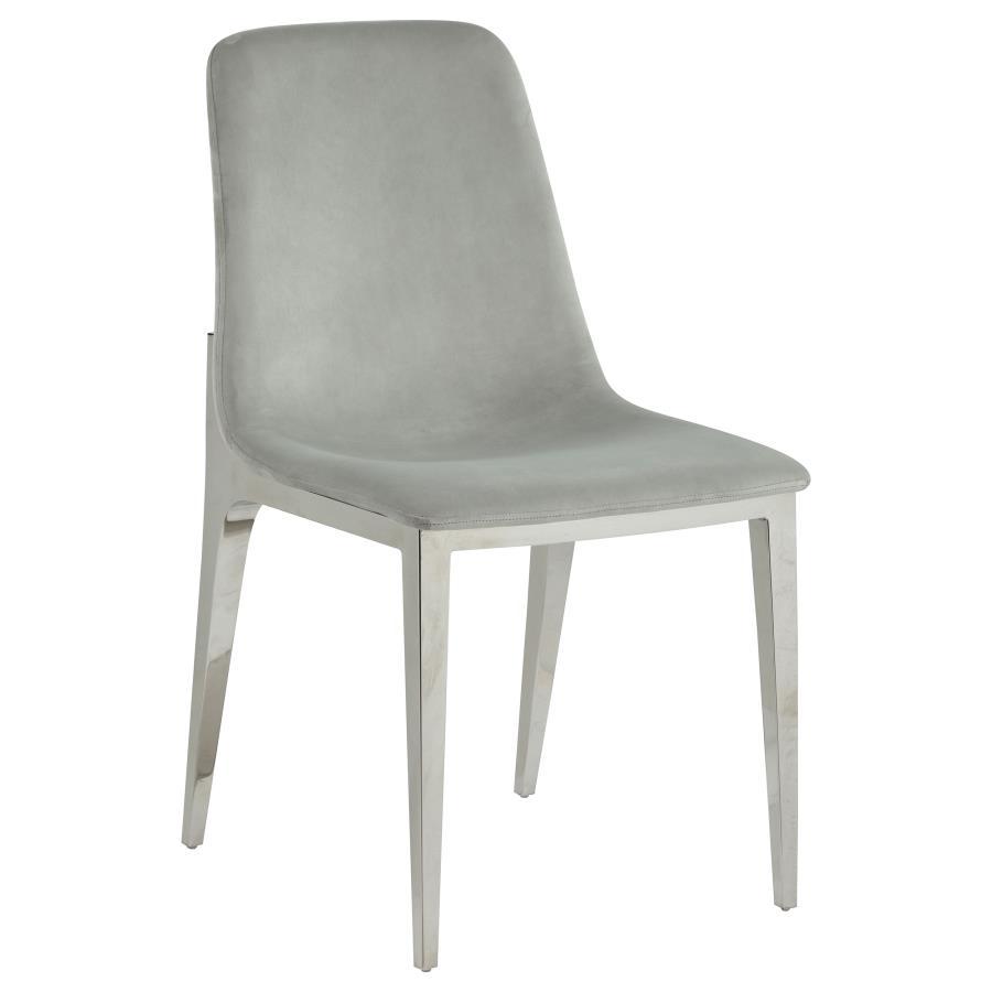 Irene - Upholstered Side Chairs (Set of 4) - Light Gray And Chrome