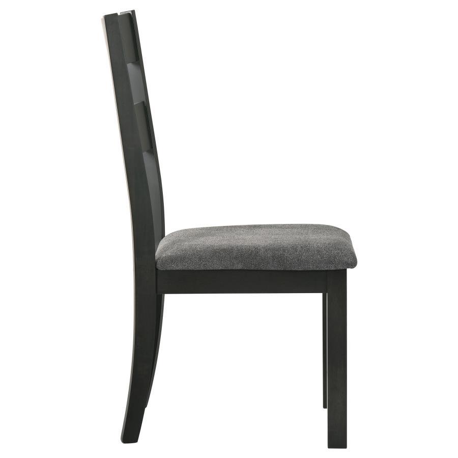 Jakob - Upholstered Side Chairs With Ladder Back (Set of 2) - Gray And Black