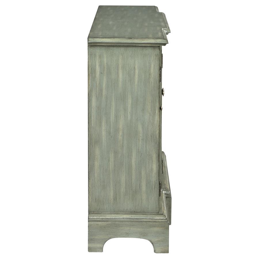 Erigeron - 4 Door Wood Trellis Storage Accent Cabinet - Gray