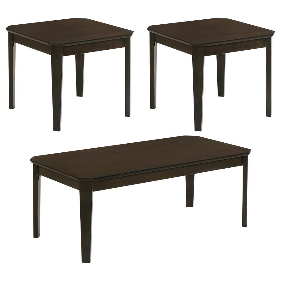 Amaro - 3 Piece Coffee And End Table Set - Dark Brown by CoasterEssence | Bel Furniture