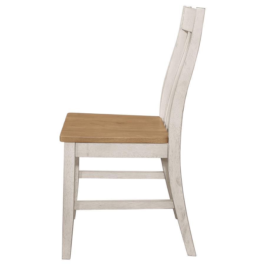 Kirby - Slat Back Side Chair (Set of 2) - Natural And Rustic Off White