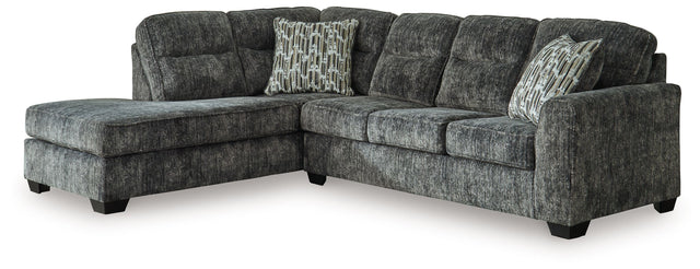 Lonoke - Sectional Dark Gray 2 Pc. Left Arm Facing Corner Chaise Sectional by Signature Design by Ashley® | Bel Furniture