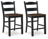 Valebeck - Black / Brown - Barstool (Set of 2) by Signature Design by Ashley® | Bel Furniture