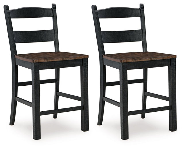 Valebeck - Black / Brown - Barstool (Set of 2) by Signature Design by Ashley® | Bel Furniture