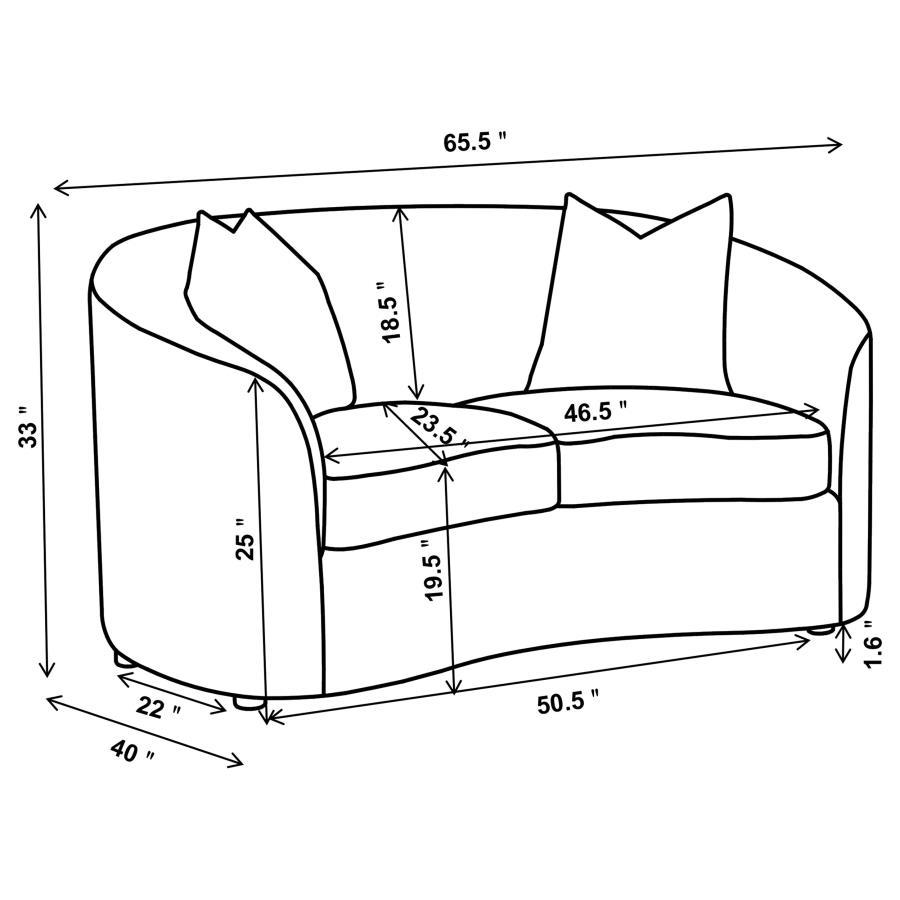 Rainn - Upholstered Tight Back Loveseat - Latte