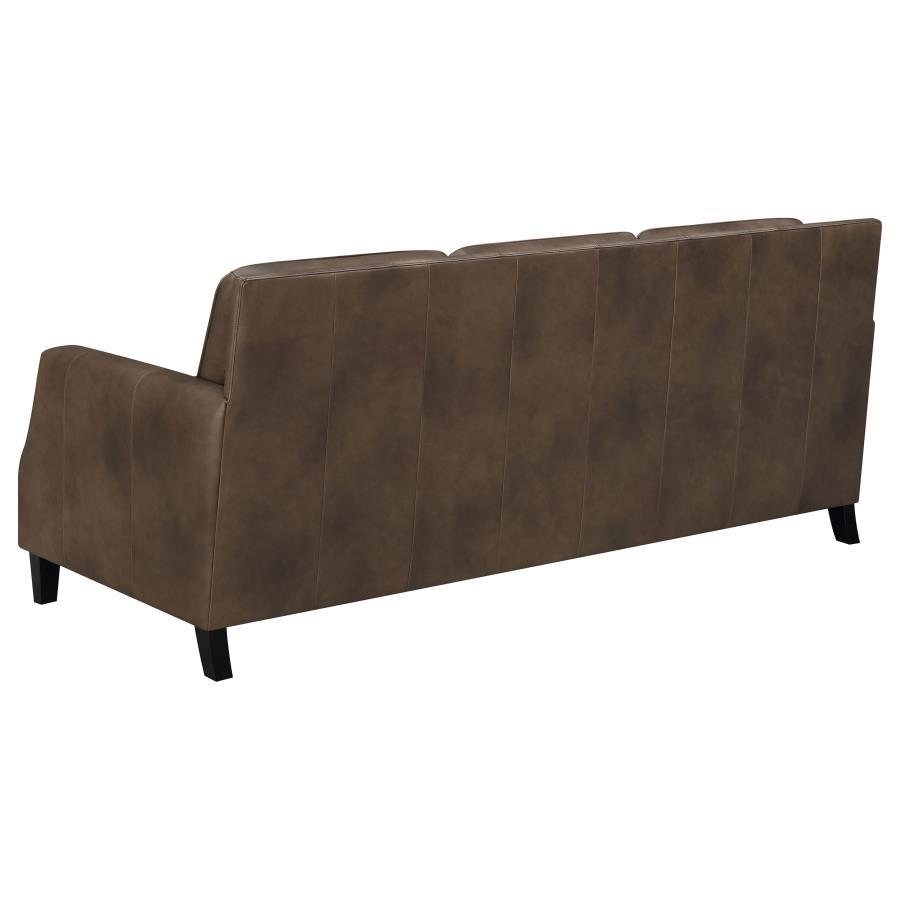 Leaton - Upholstered Recessed Arm Sofa - Brown Sugar