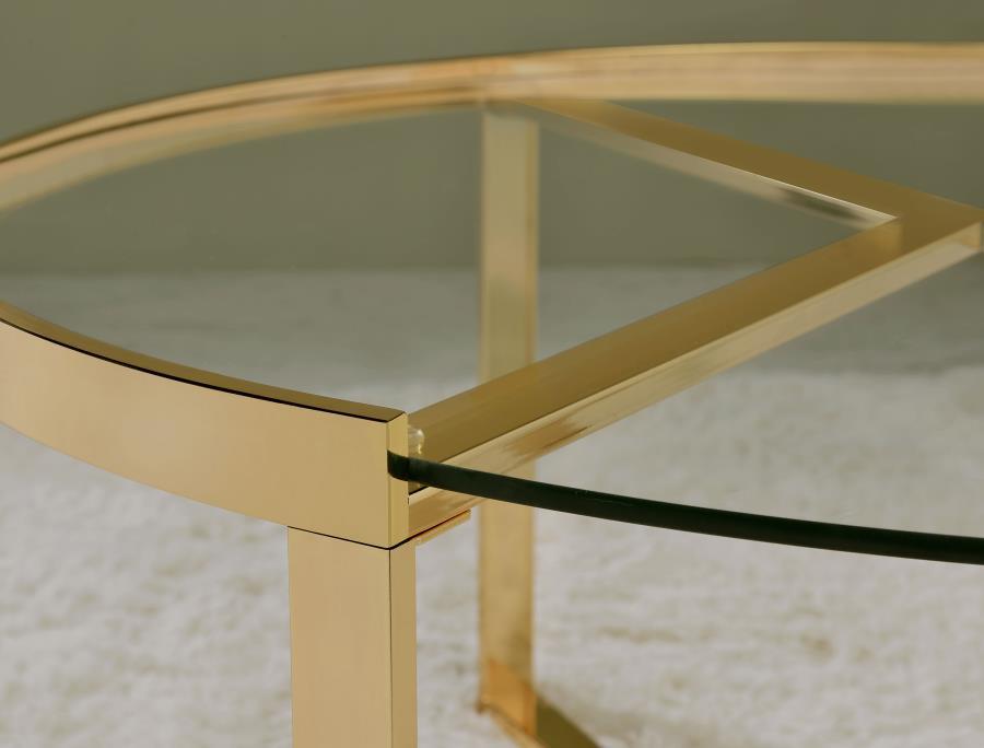 Delia - Round Glass Top Nesting Coffee Table