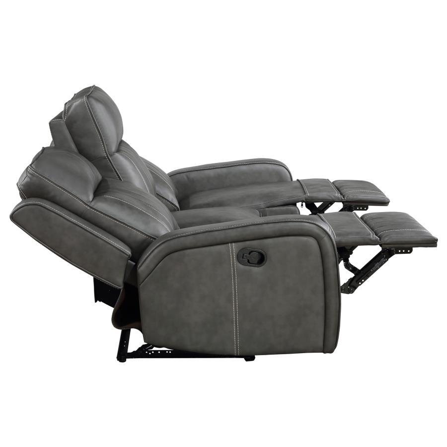 Raelynn - Upholstered Motion Reclining Sofa - Grey