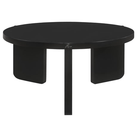 Cordova - Round Solid Wood Coffee Table - Black by Coaster Fine Furniture | Bel Furniture