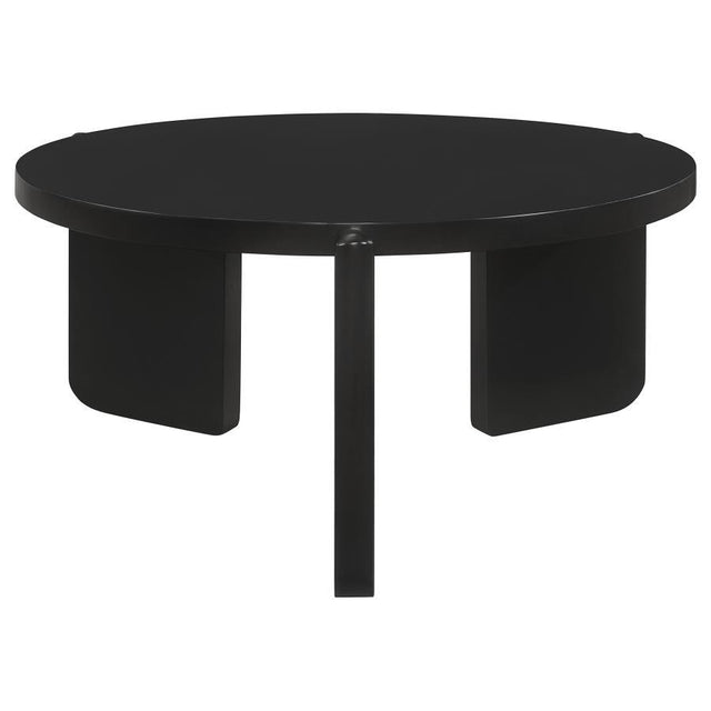 Cordova - Round Solid Wood Coffee Table - Black by Coaster Fine Furniture | Bel Furniture