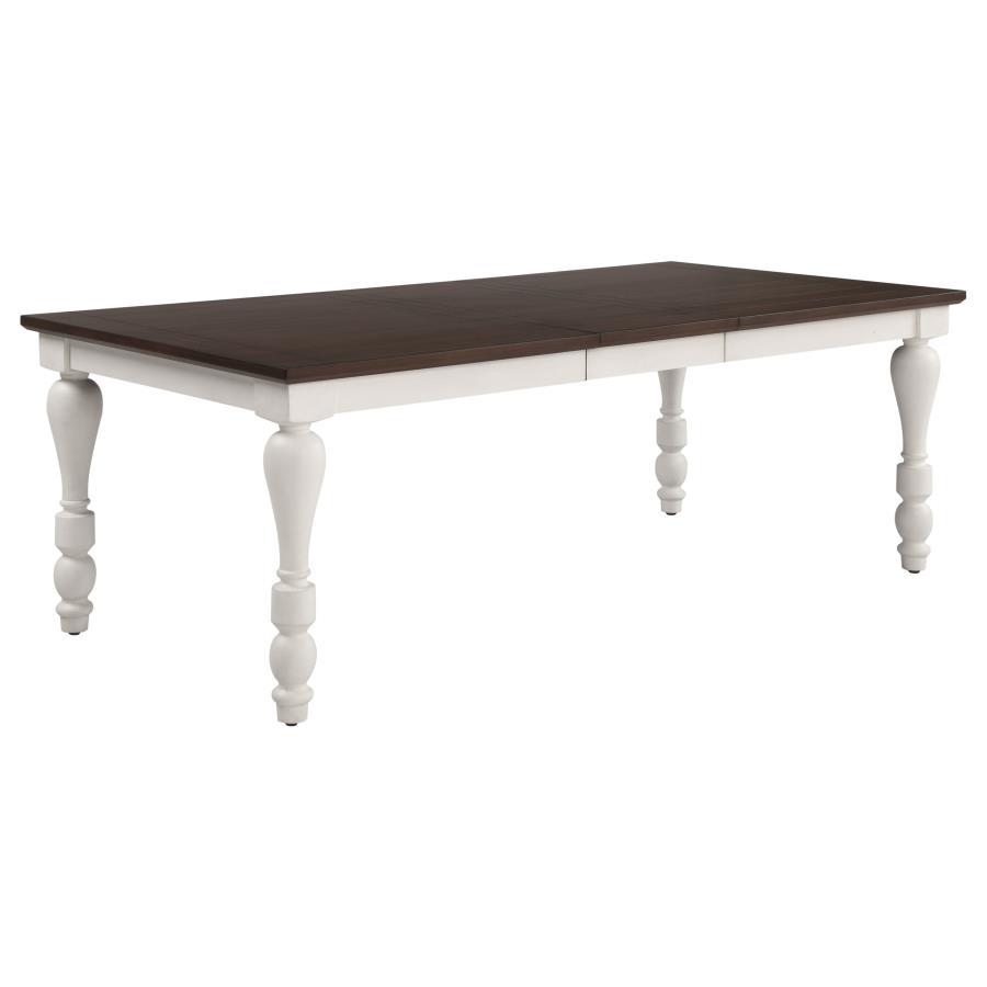 Madelyn - Dining Table With Extension Leaf - Dark Cocoa And Coastal White